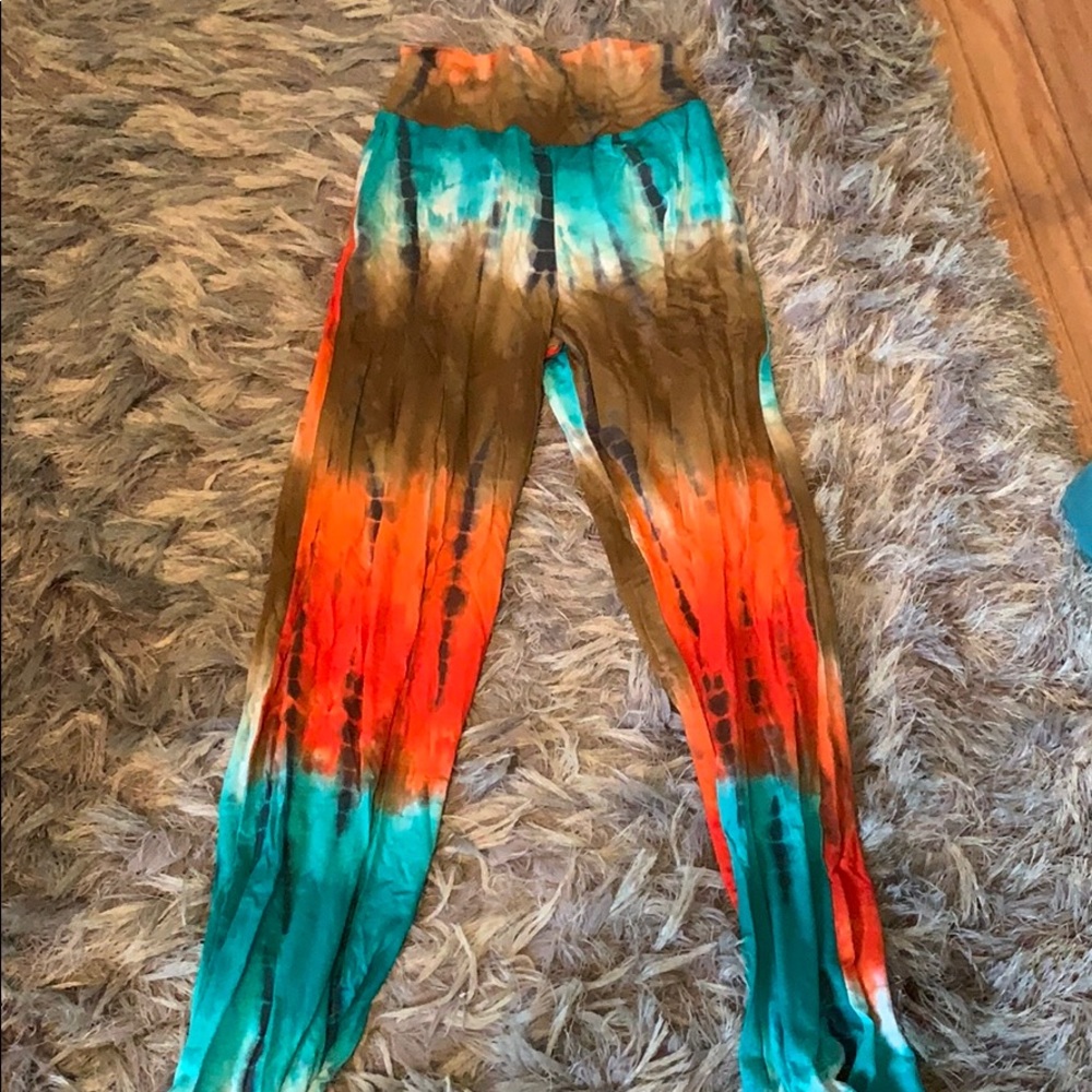 Tie dye parachute pants